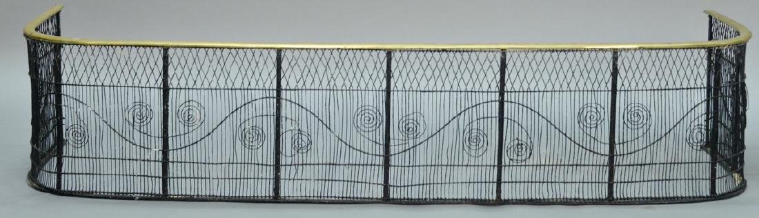 Federal wire fire fender with brass top rail.  height (1 of 3)