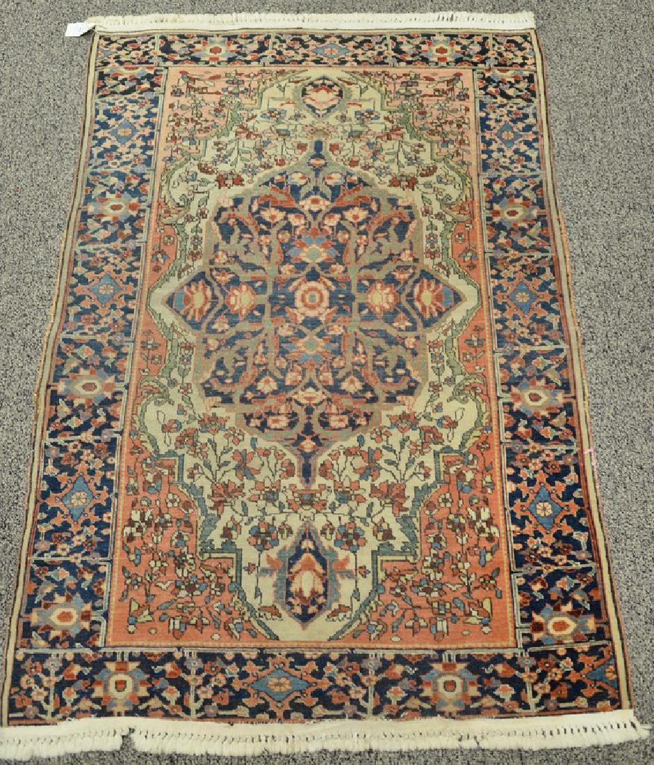 Sarouk Oriental throw rug.  (worn)  3'3" x 4'6" (1 of 4)