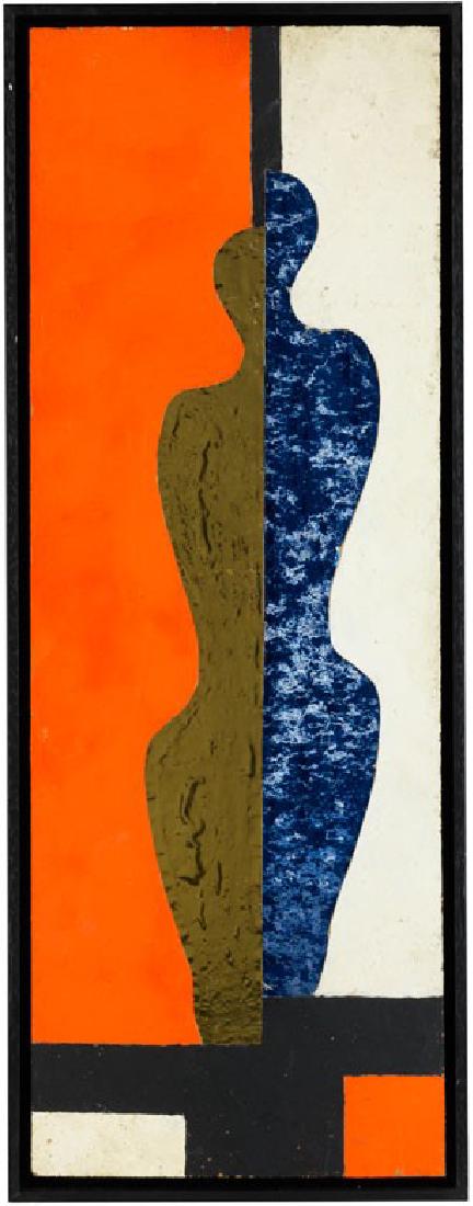 Thilo Maatsch: OHNE TITEL, 1971 Mischtechnik auf Hartfaserplatte. 70 x 24,5 cm. Verso signiert und datiert. (1100078) (12)