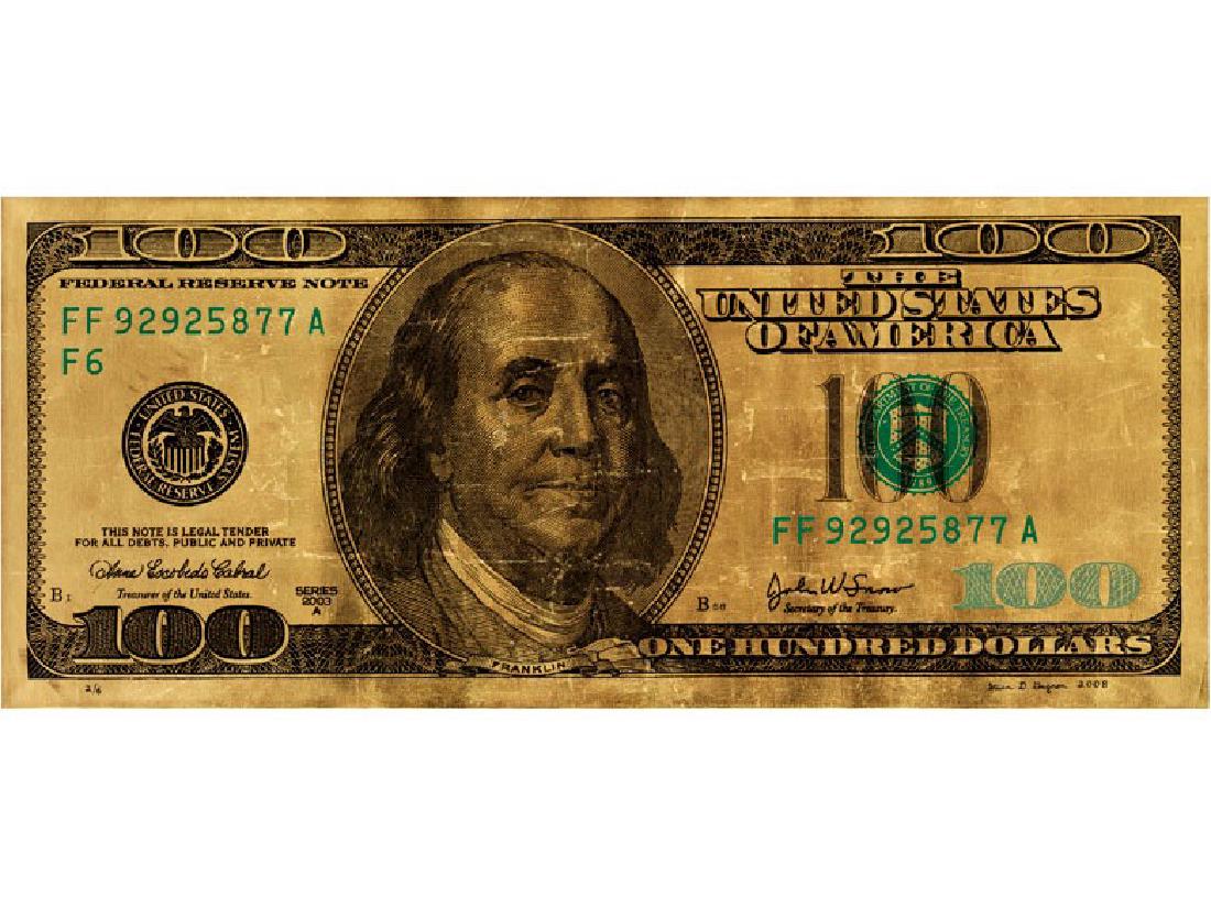 Steven D. Gagnon, geb. 1973 Fort Pierce, Florida: GOLDEN ICON, 2008 Serigrafie auf Leinwand. 65,5 x 153,5 cm. Links unten nummeriert, rechts unten signiert und datiert. Verso auf der Leinwand signiert und bezeichnet. Exemplar 2/ 6. (10906033) (12)