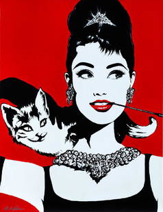 Antonio de Felipe: AUDREY CON GATO, 2006 Acryl auf Leinwand. 65 x 50 cm. Links unten signiert. Ungerahmt. (1100142) (12)
