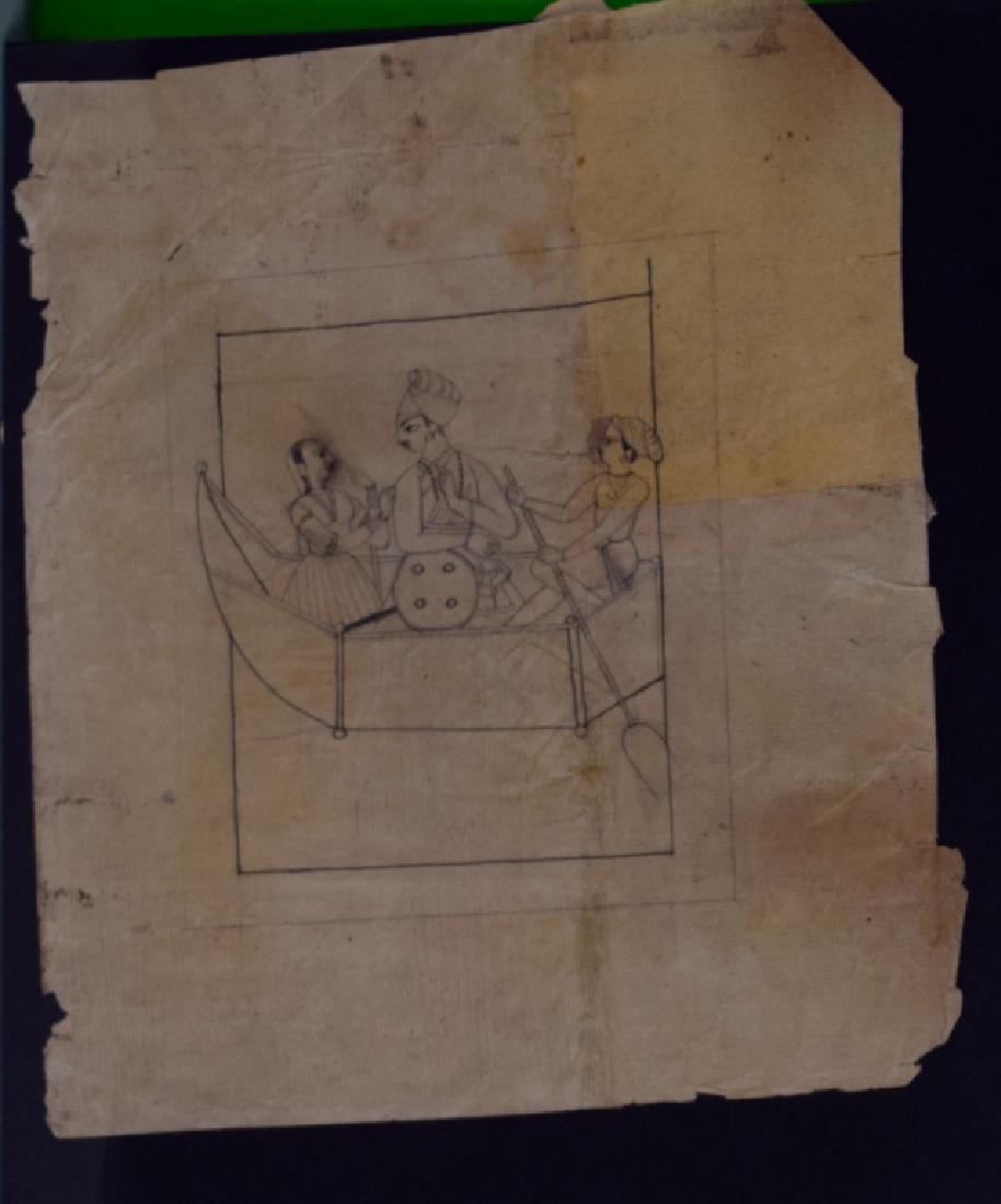 Three Pahari Indian Sketch Paintings (1 of 2)