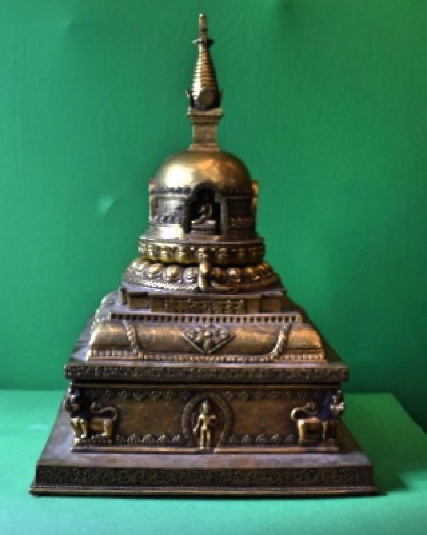 Tibetan Gilt Buddha Tower (1 of 6)