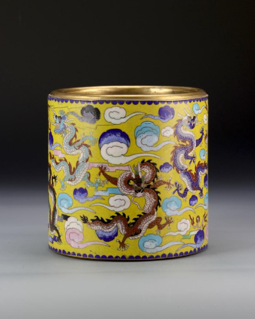 Chinese Cloisonne Brush Pot (1 of 4)