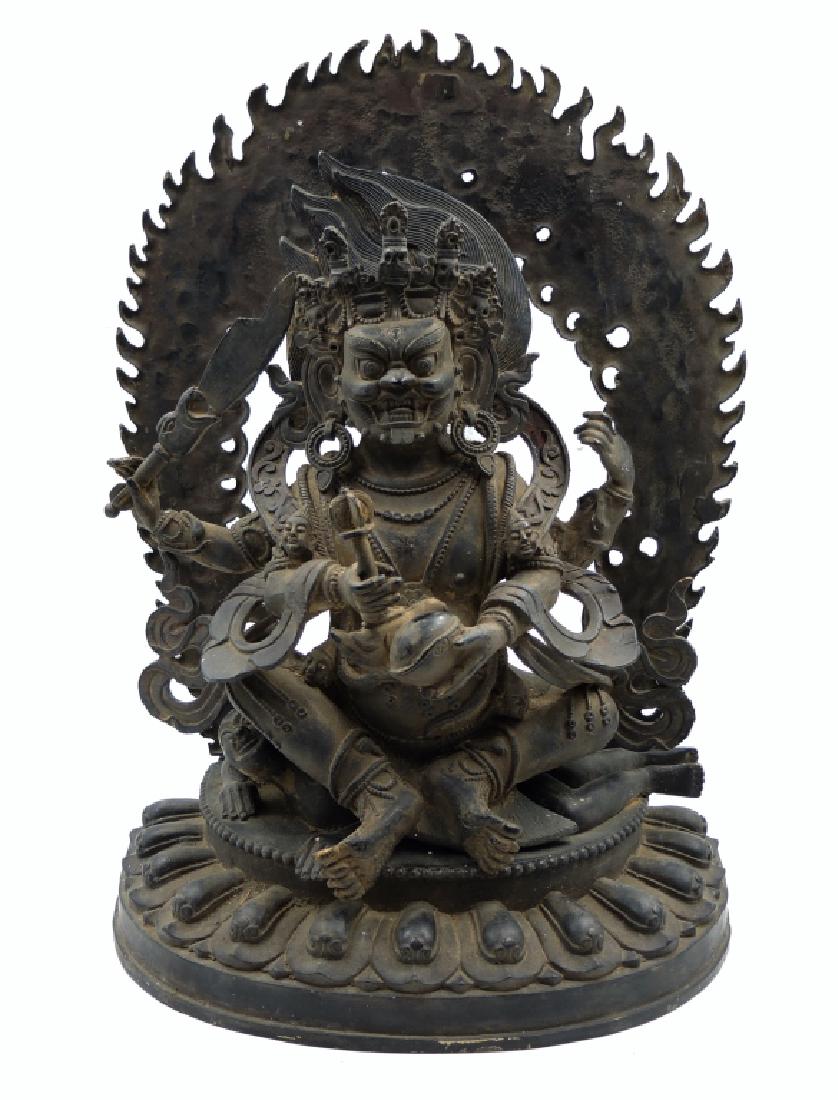 Tibetan Bronze Statue: H: 16 1/2 in. Provenance: private Beverly Hills collection.