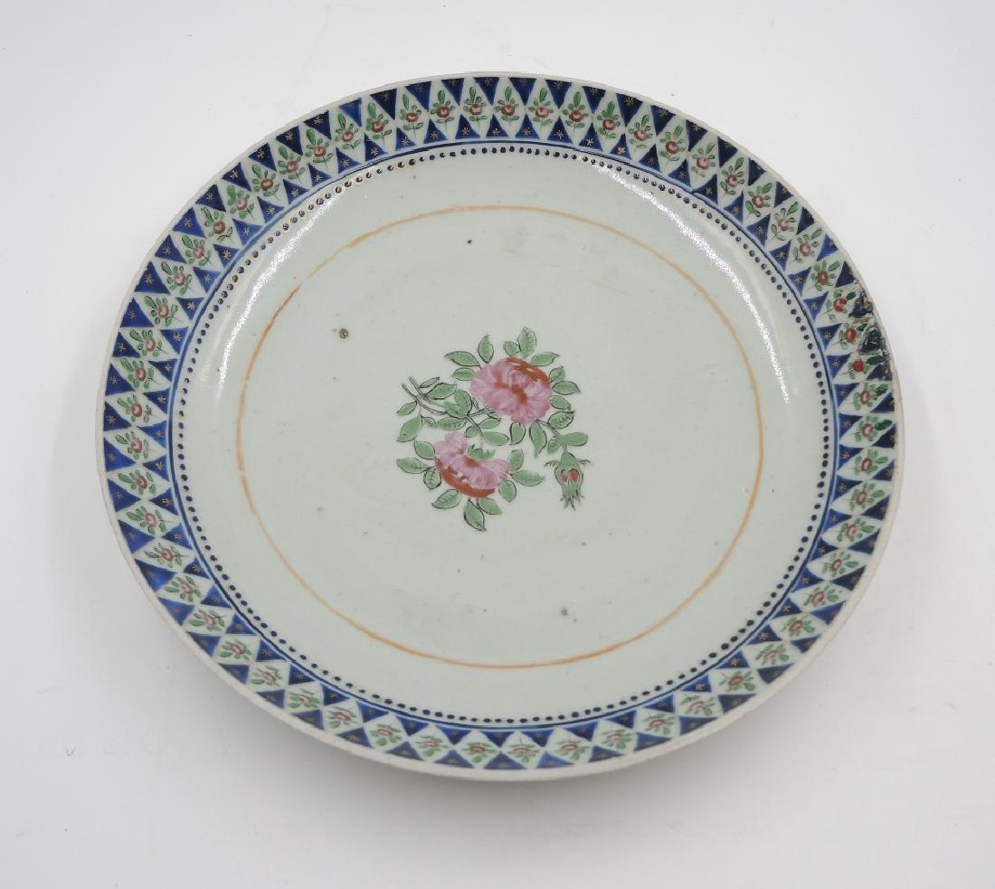 Chinese Dish: Diameter: 11 in.; H: 1 1/4 in. Provenance: private Beverly Hills collection.