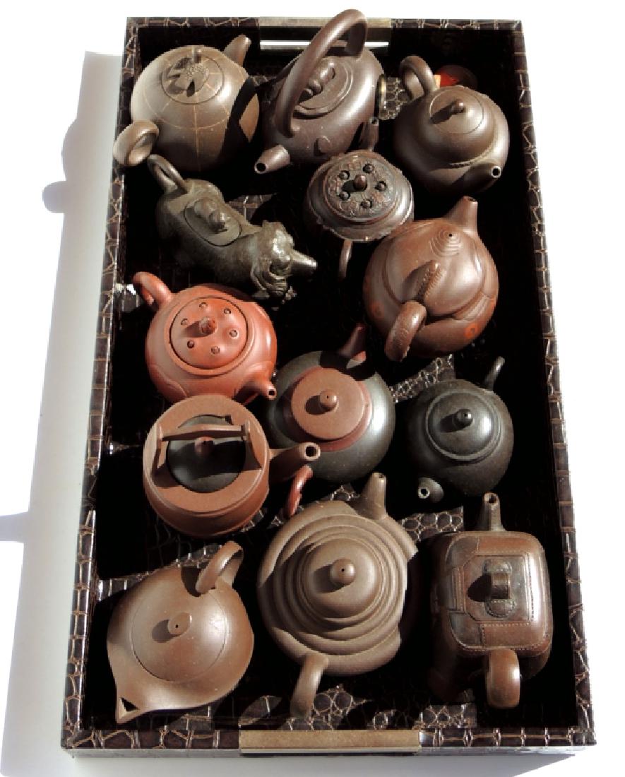 Group of 13 Chinese Yixing Teapots (1 of 5)