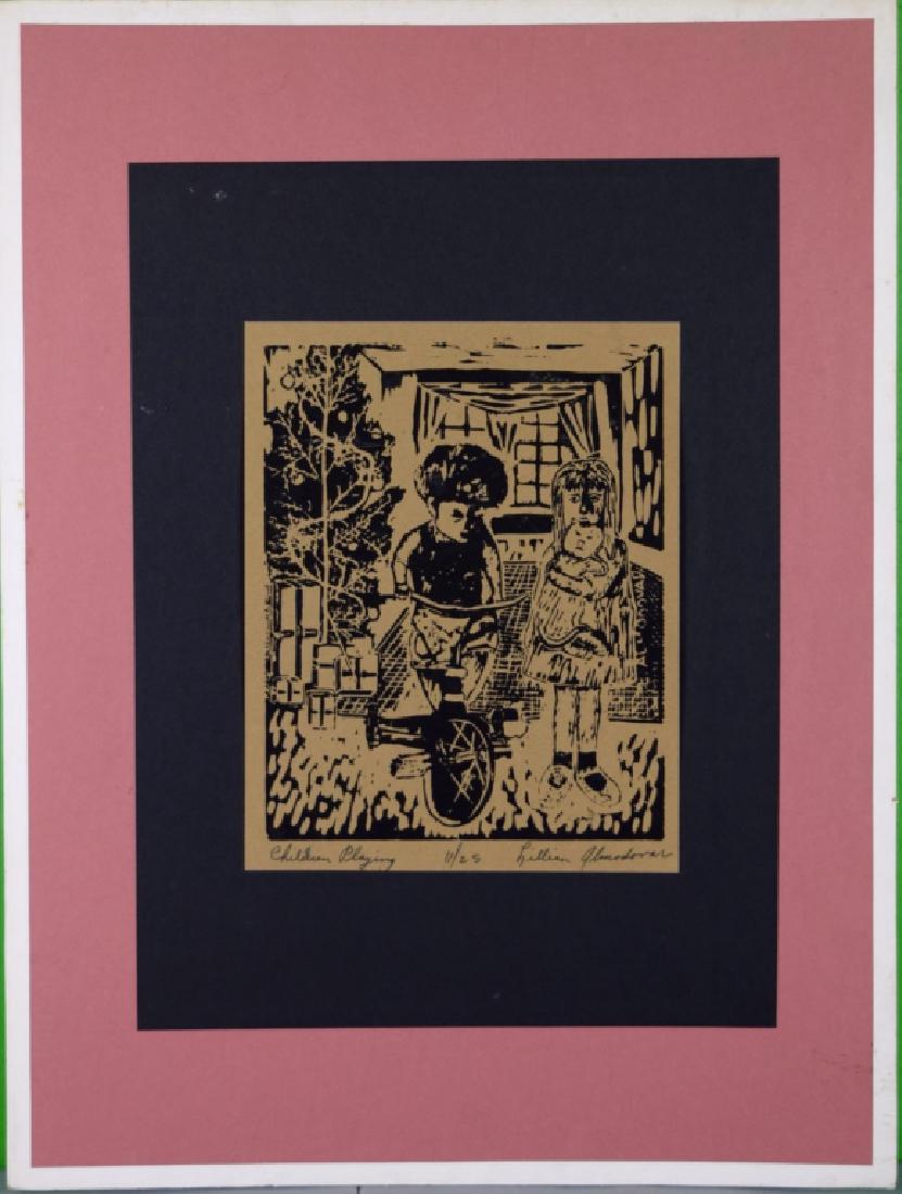 Signed and Numbered Woodblock Print: Titled "Children Playing"; 11/25 edition.