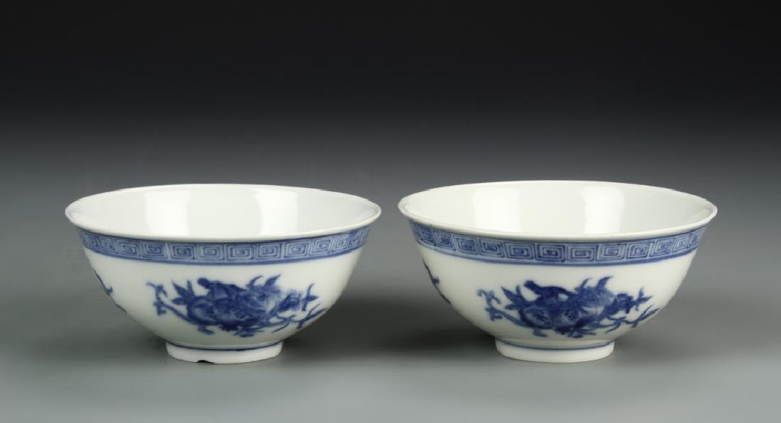 Pair of Chinese Blue and White Bowls (1 of 6)
