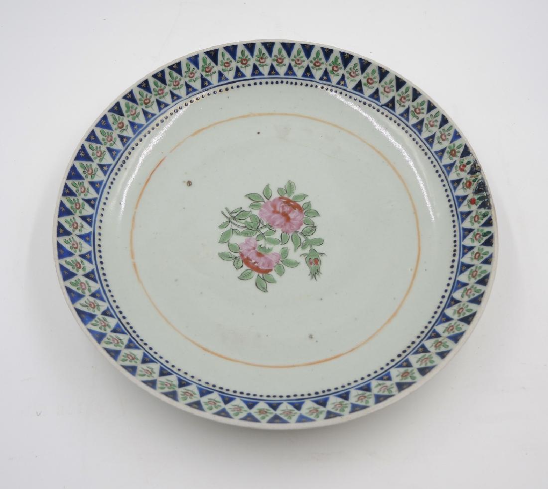 Chinese Dish: Diameter: 11 in.; H: 1 1/4 in. Provenance: private Beverly Hills collection.