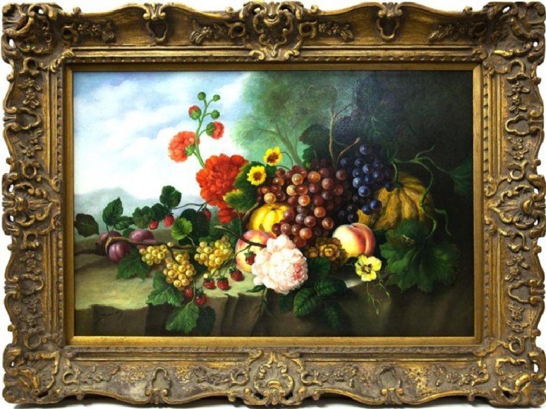 Large Gilt Wood Framed Still Life Painting (1 of 3)