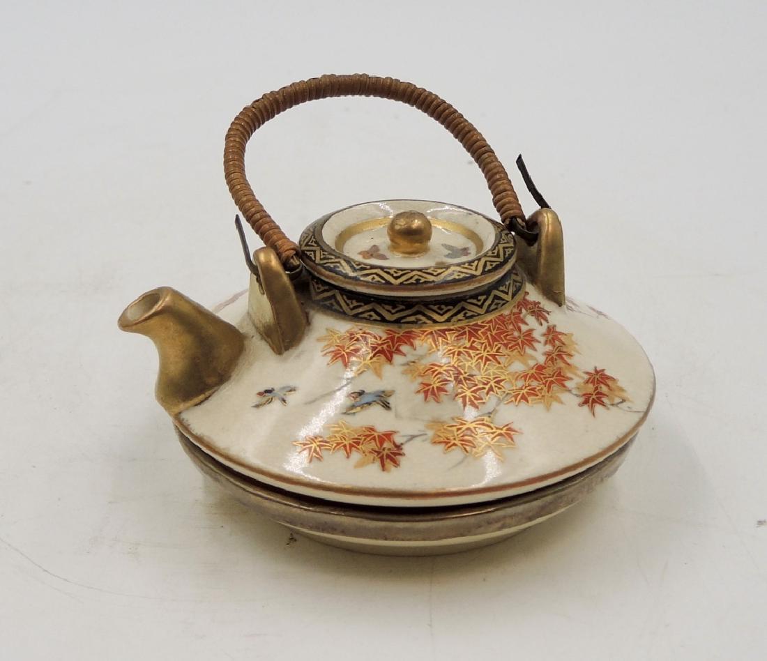Japanese Satsuma Teapot: H: 2 1/8 in. Provenance: private Beverly Hills collection.
