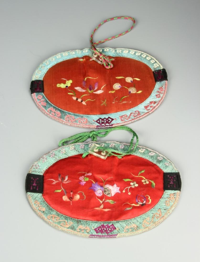 Pair of Chinese Silk Embroidery Purses (1 of 3)