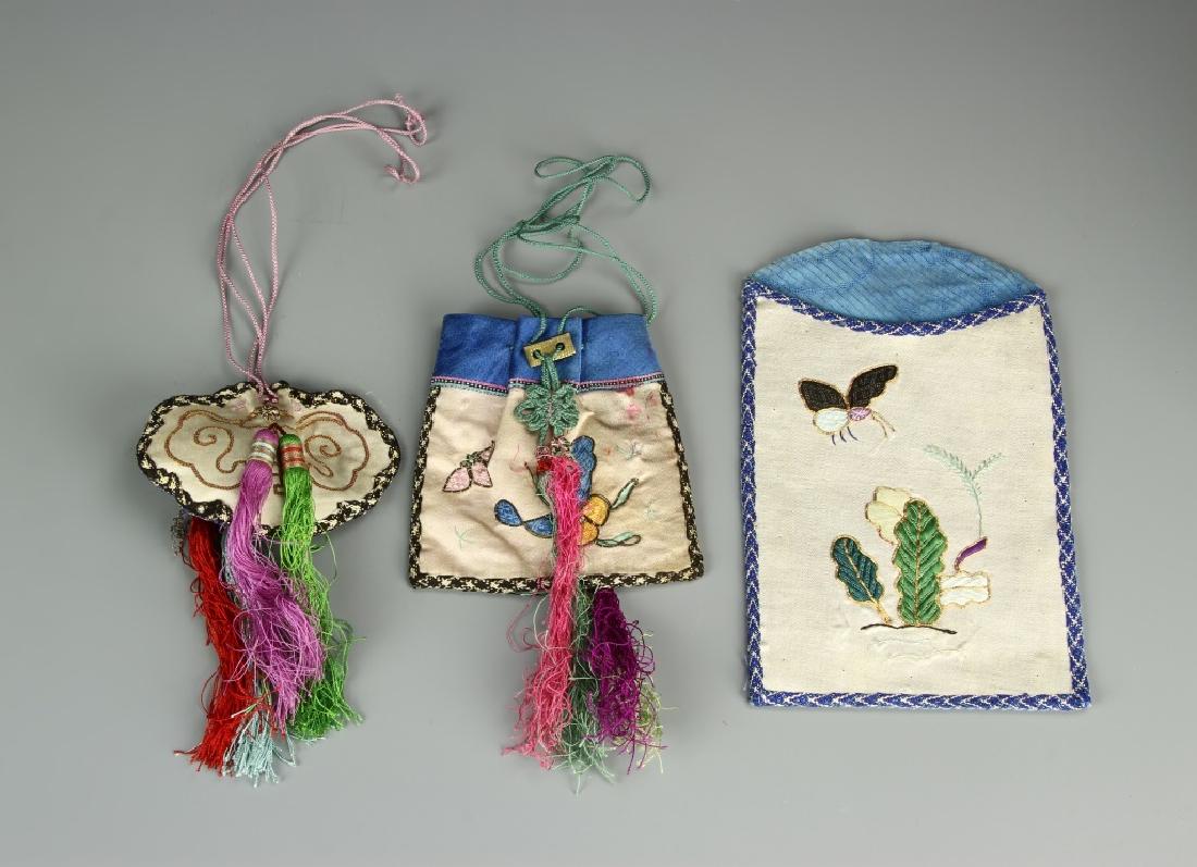 Three Chinese Silk Embroidery Purses (1 of 6)