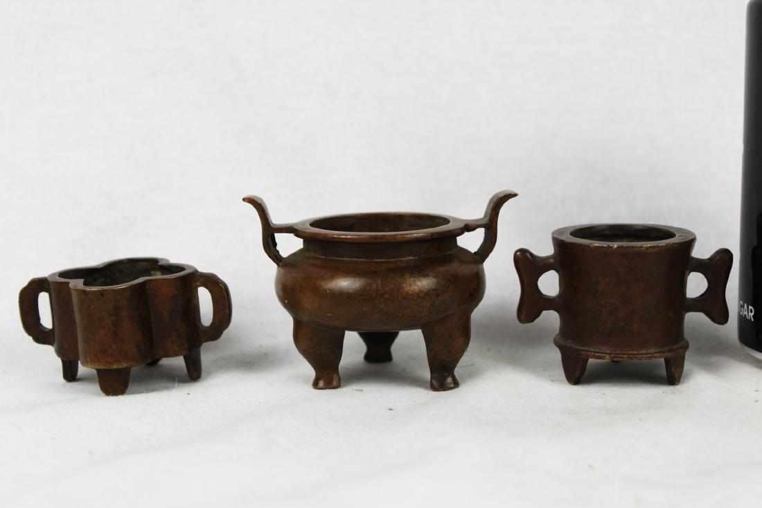 Three Antique Chinese Bronze Incense Burners (1 of 10)