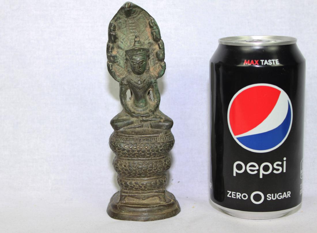 Antique Brass Statue with Cobra Around (1 of 7)