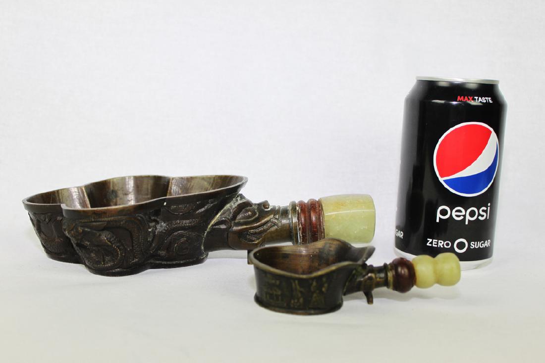 Two Chinese Antique Mini Iron with Jade Handle. (1 of 8)