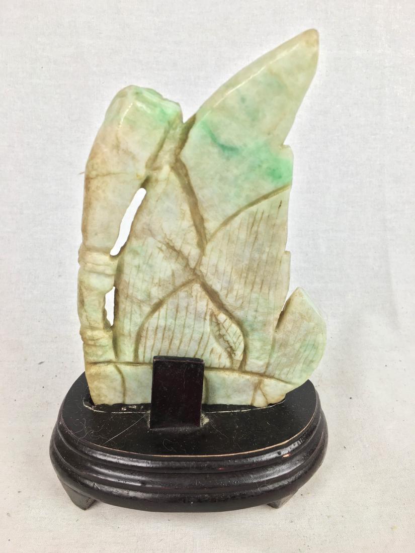 Antique Hand Carved Jade w/ Wood stand (1 of 6)