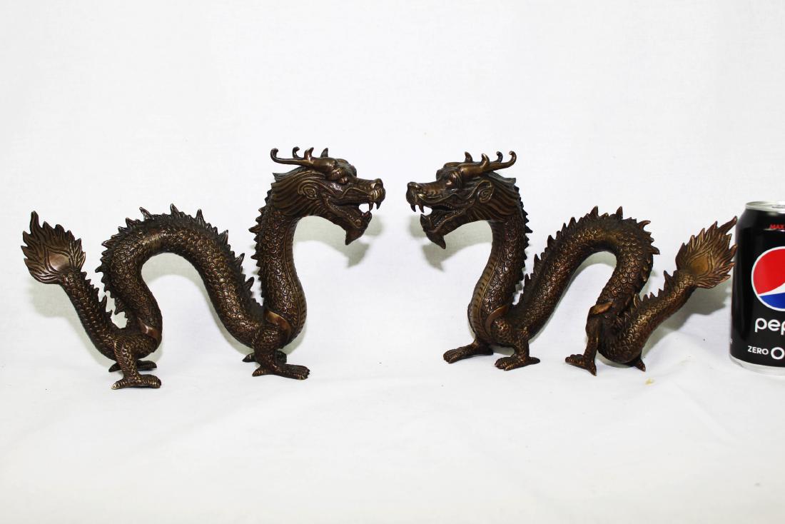 A Pair of Brass Dragon Statues (1 of 10)