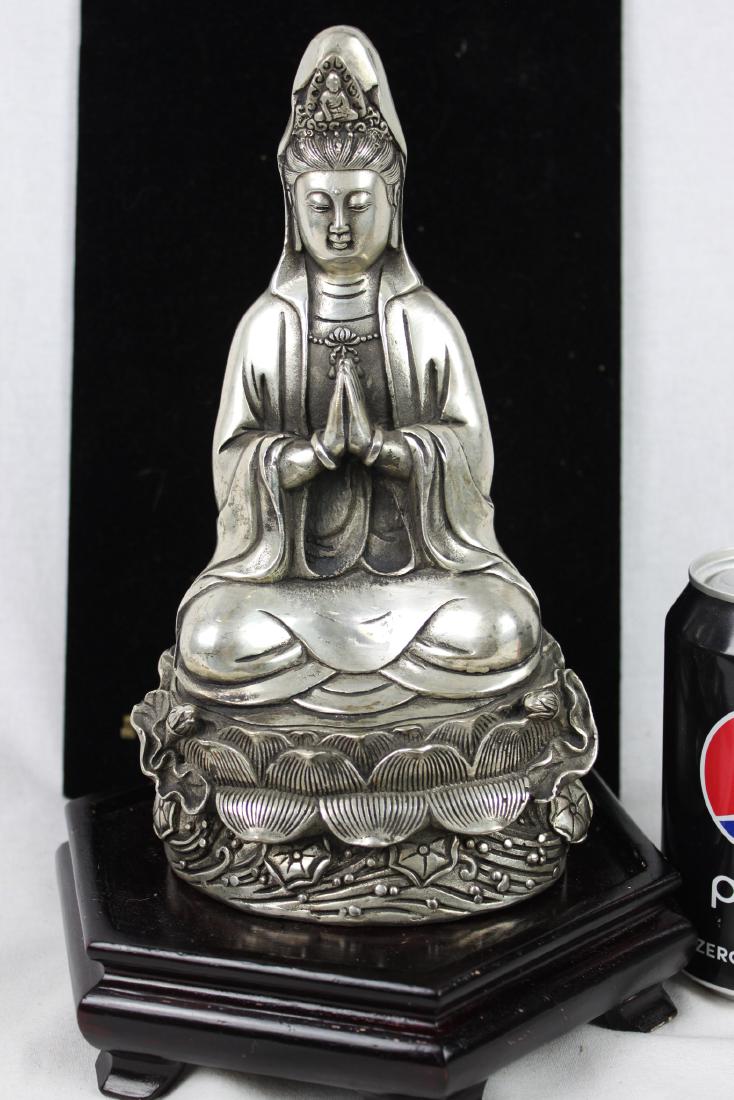 Antique Chinese Guanyin Statue Made with Metal (1 of 10)