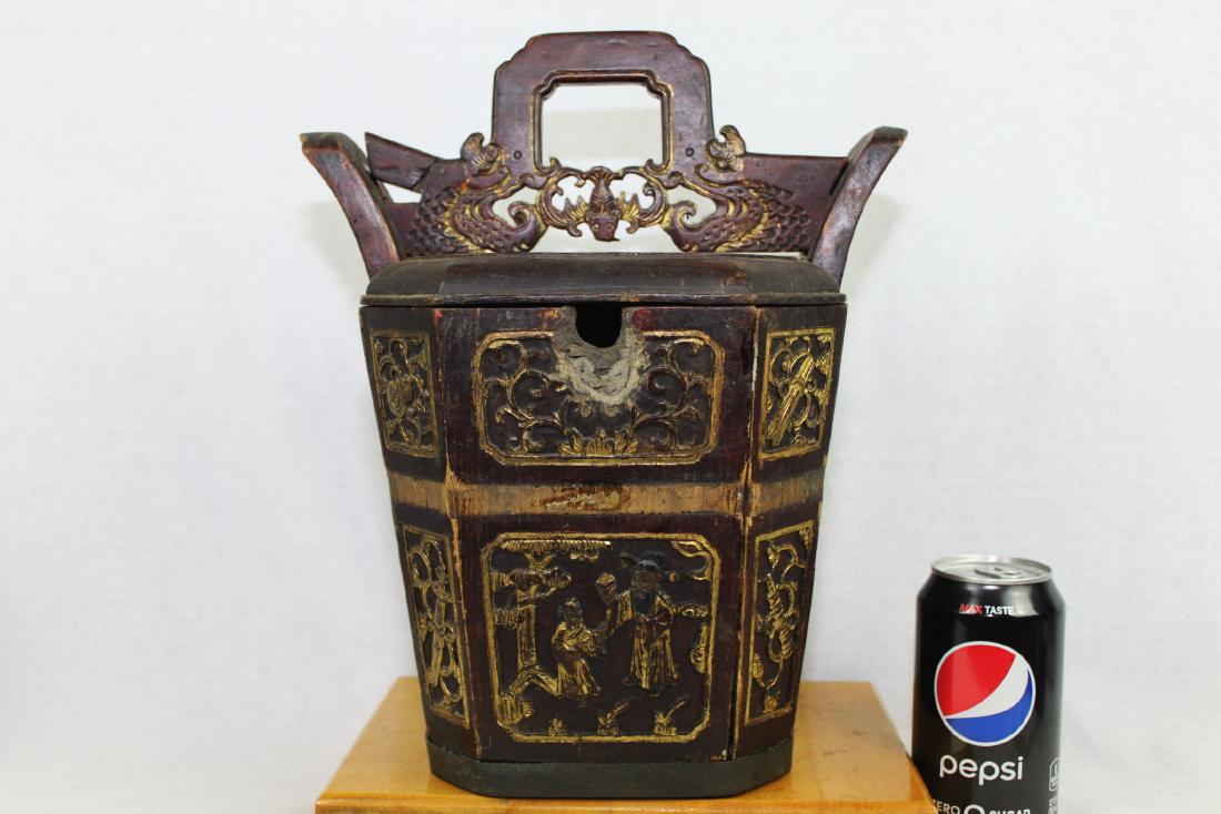 Antique Chinese Wood Rice Bucket (1 of 10)