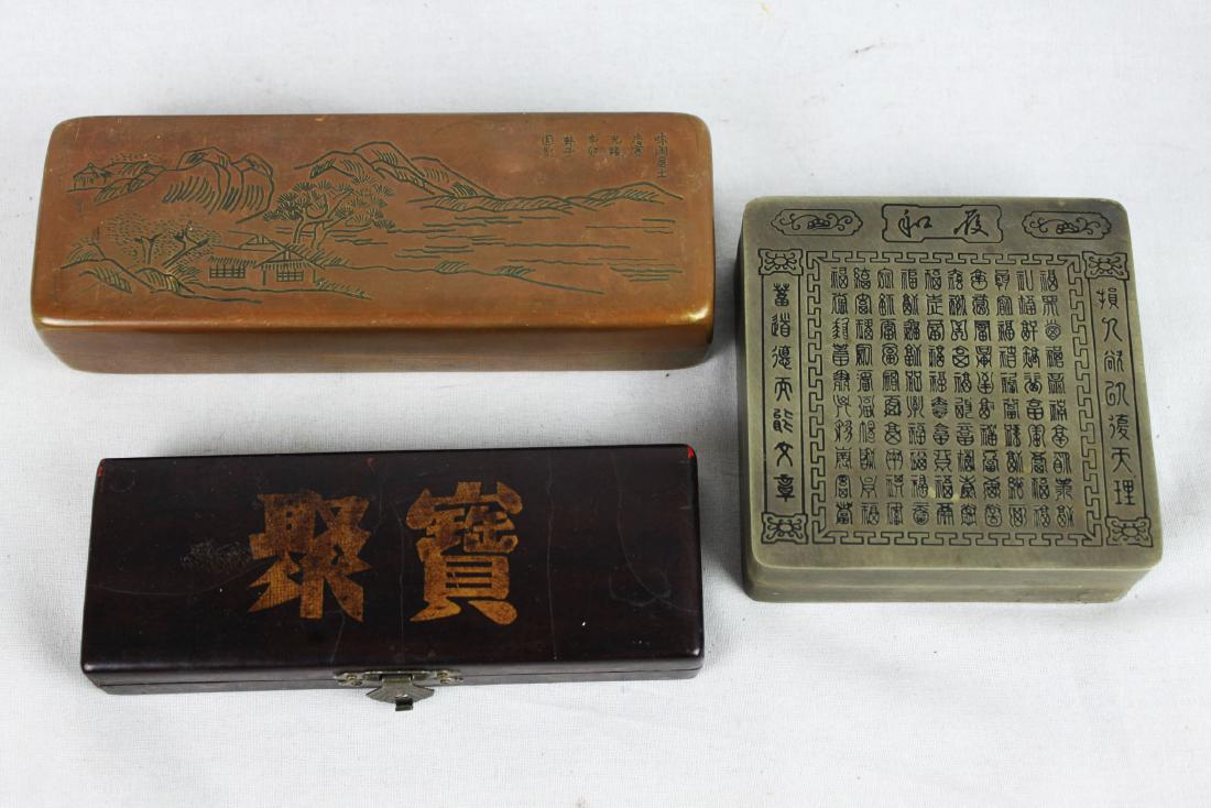 Antique Chinese Ink boxes. (1 of 9)