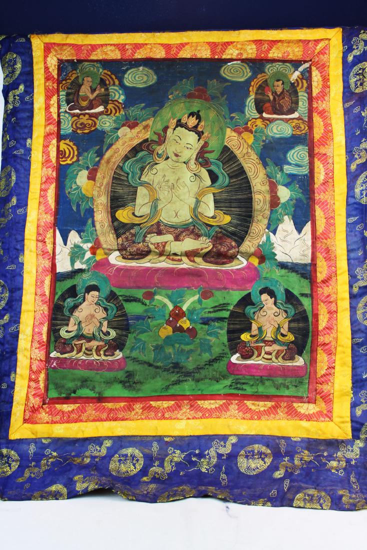 Antique Tibetan Silk Thangka (1 of 10)