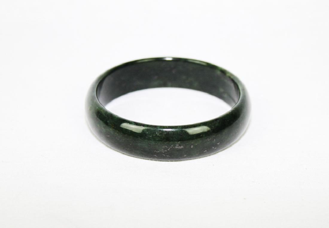 One Piece of Chinese Dark Green Jade Bracelet (1 of 7)