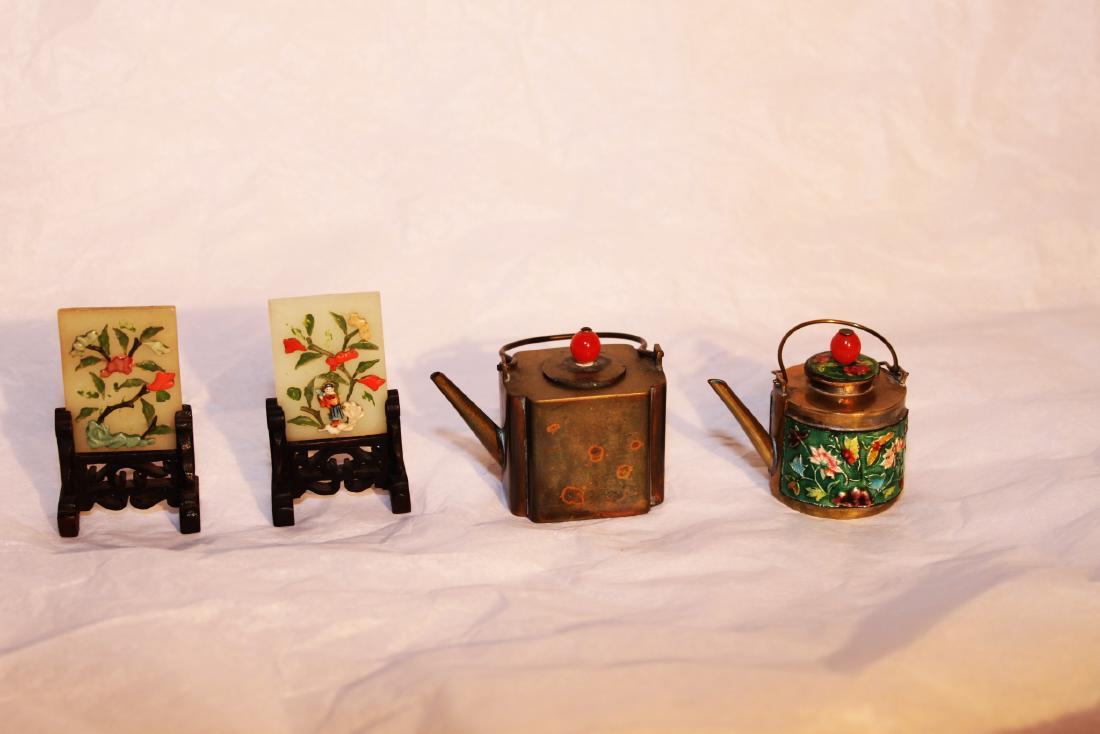 Chinese Hand Carved Jade with Wood Base and Mini Teapot (1 of 10)