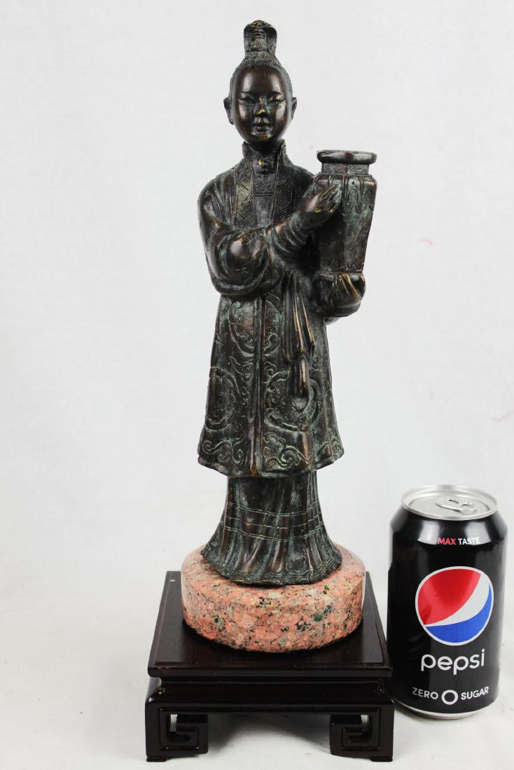 Antique Bronze Lady Statue w/wood stand (1 of 17)