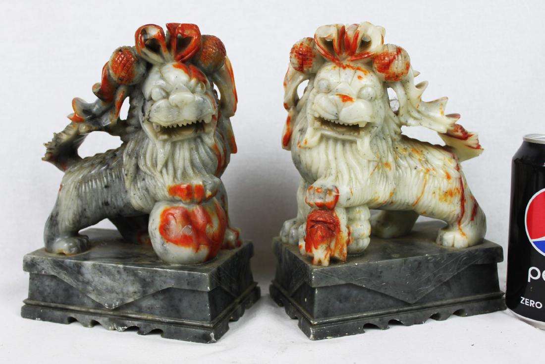 Hand Carved Chinese Jade Lions Statues (1 of 10)
