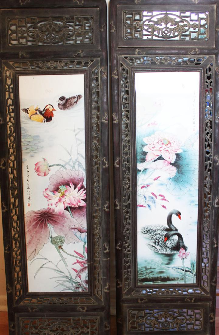A Pair Antique Chinese Porcelain Painting panels (1 of 10)