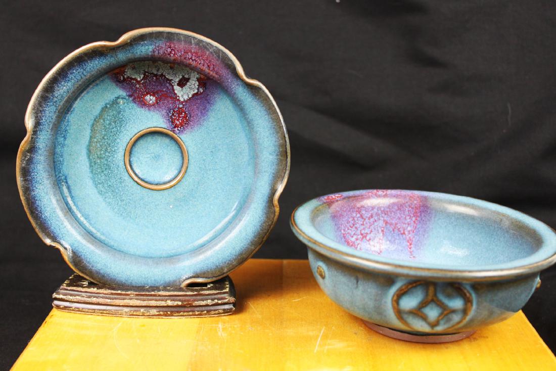 Antique Chinese Junyao Bowl and Plate (1 of 7)