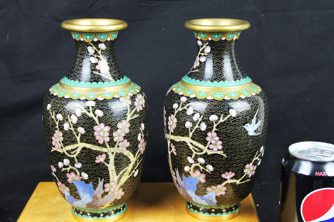 A Pair Chinese Cloisonne Vase (1 of 2)