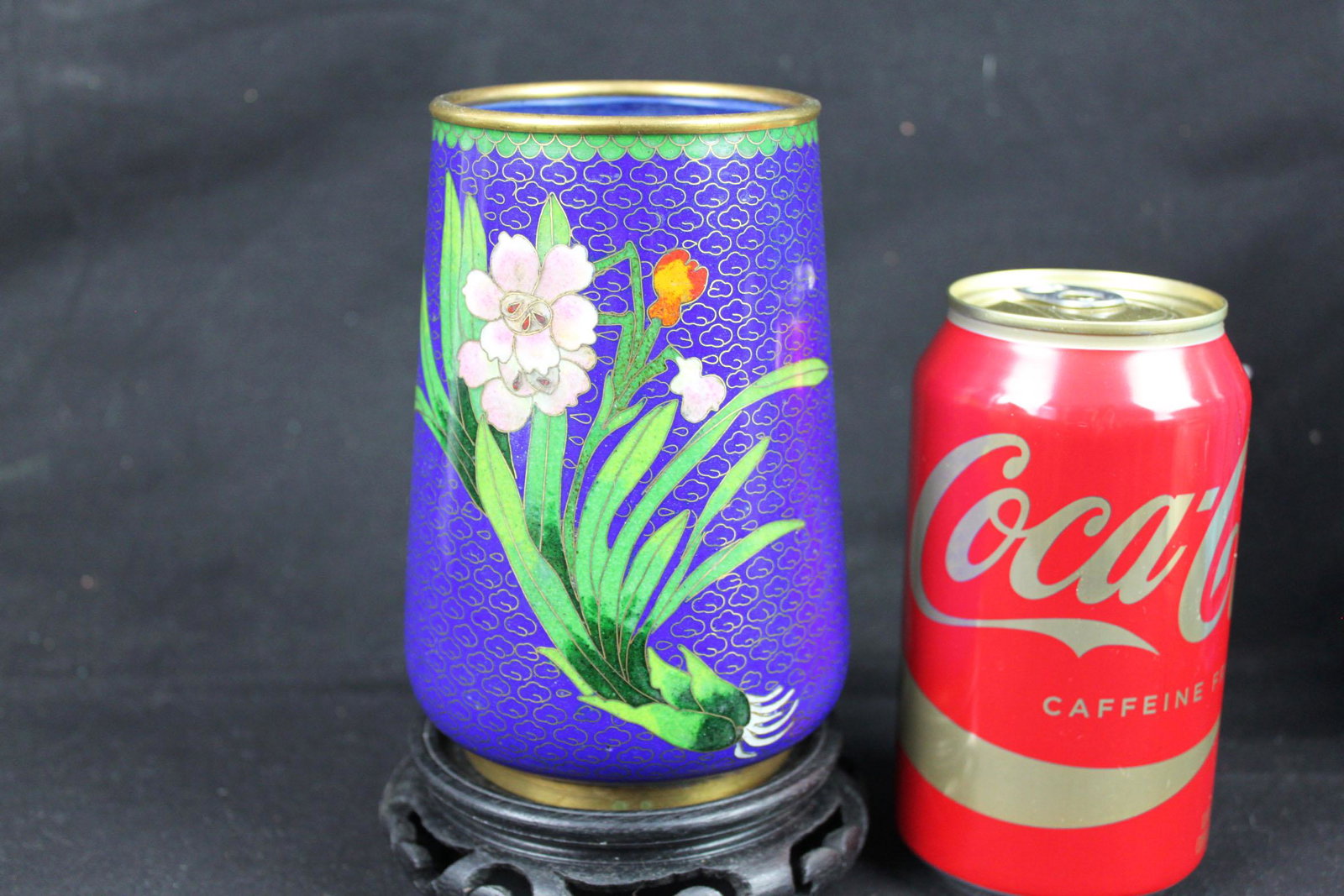 Antique Chinese Cloisonne Pen Holder: 3.5''x5''