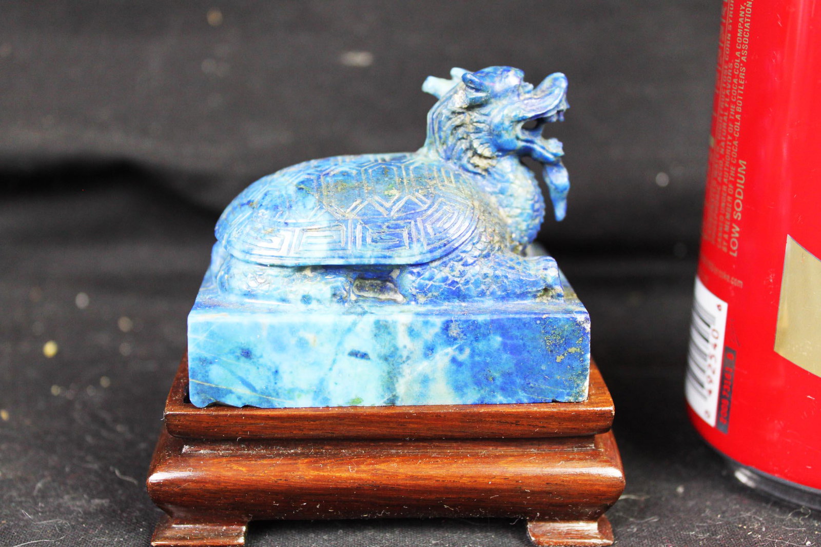 Antique Chinese lapis lazuli Seal: 3''x2.5''x2''