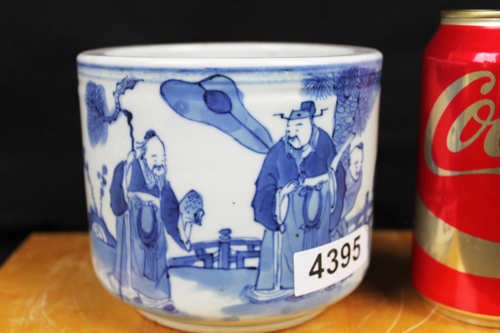 Antique Chinese Porcelain Brush Pen Holder: 5''x4''