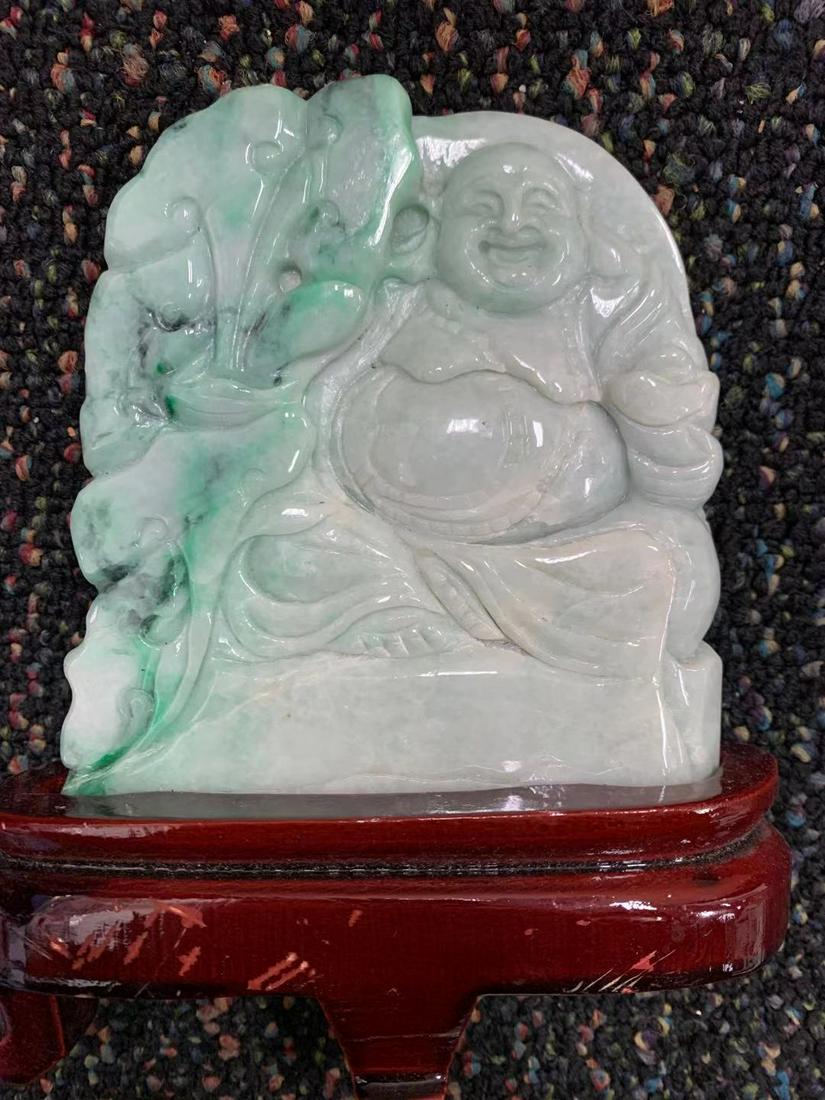 Green Jade Buddha Statue from Burma (Myanmar): 6''x4''
