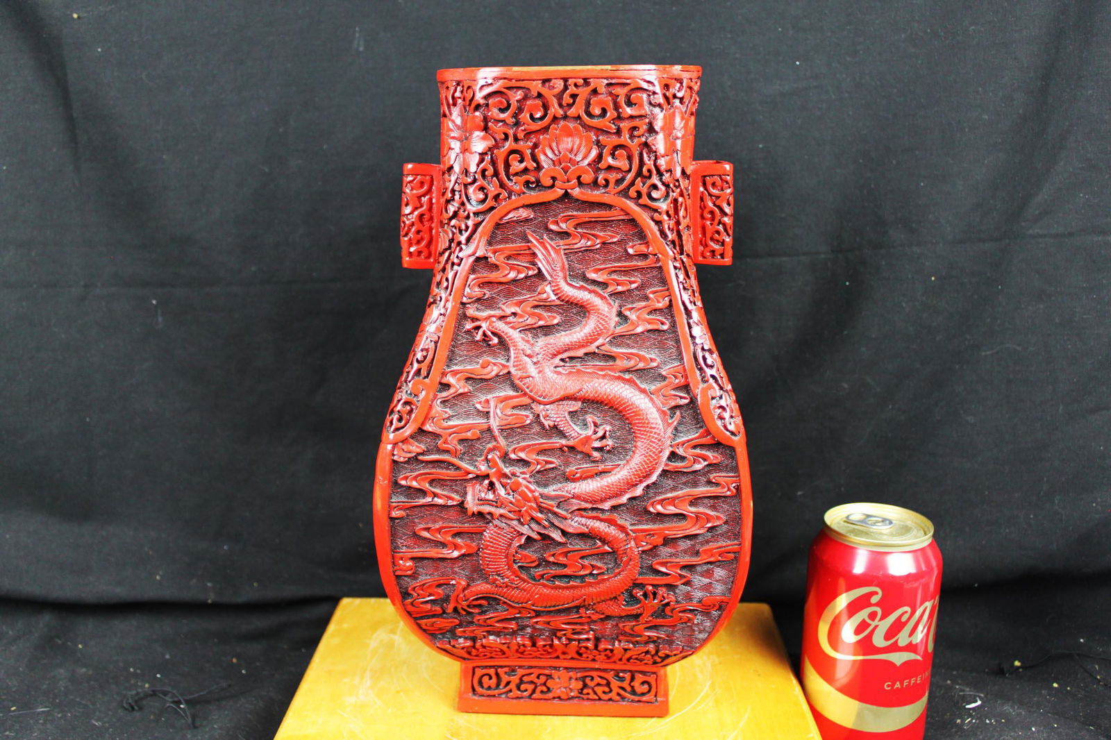 Antique Chinese Cinnabar Lacquered Vase (1 of 9)