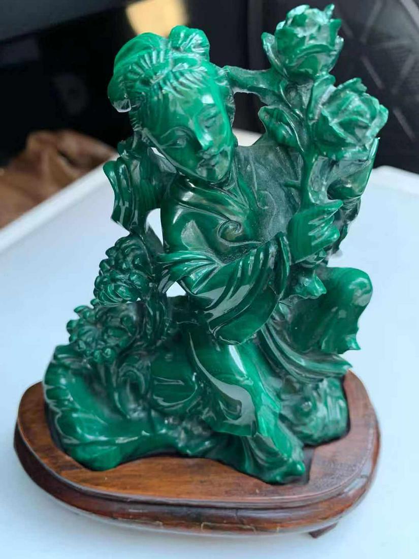 Antique Chinese Hand Carved Malachite Figure (1 of 12)