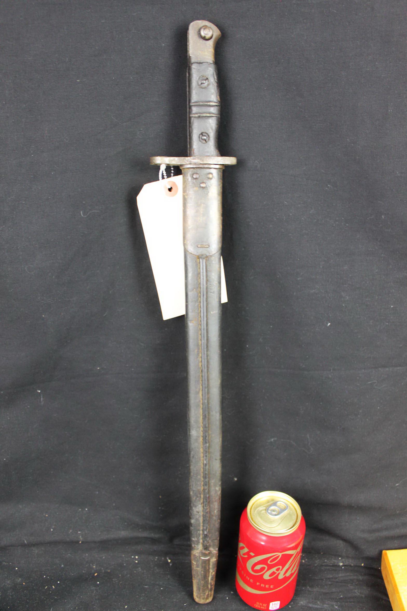 Antique Butcher Bayonet from 1913 w/Leather holster: 23''x3''