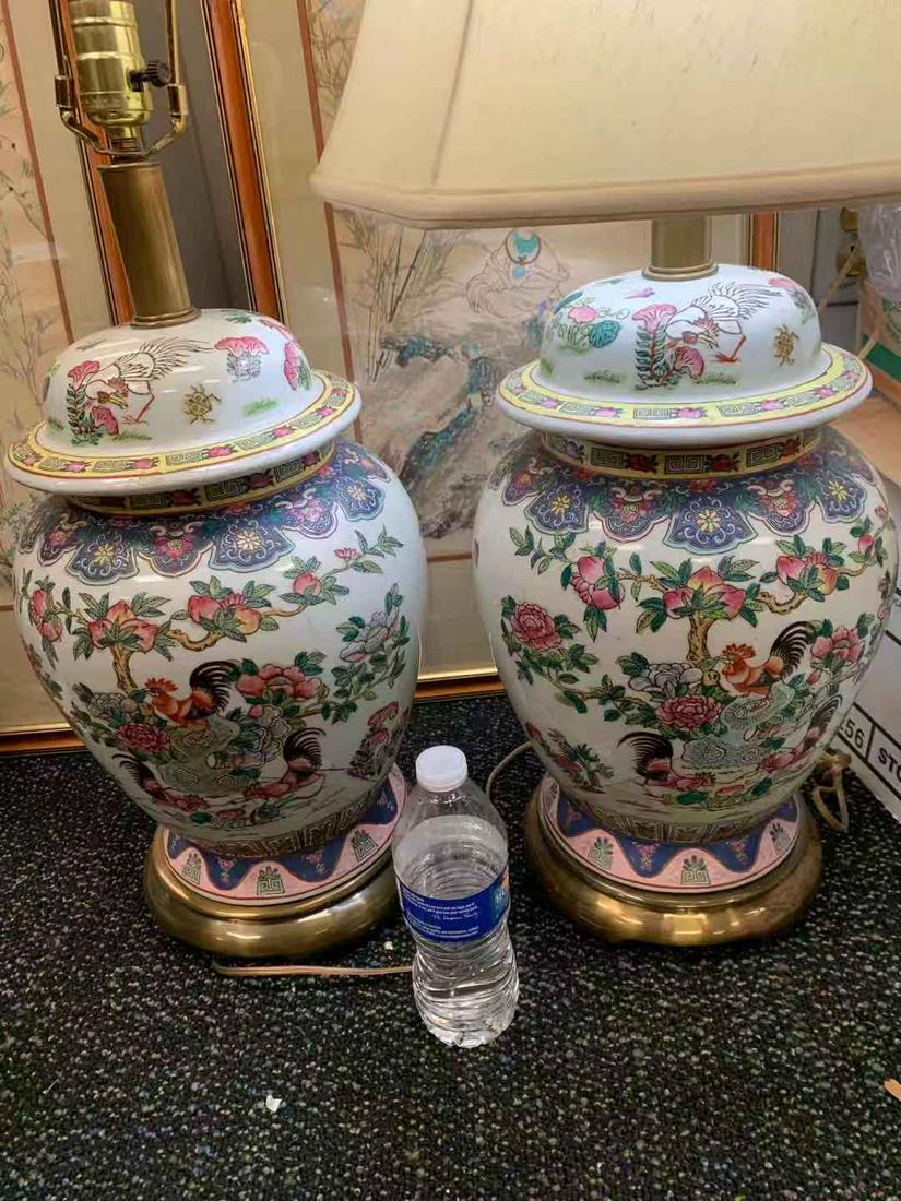 Antique Chinese Porcelain Vase Lamps 1900s (1 of 11)