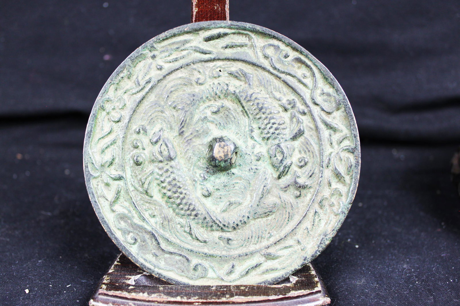 Antique Chinese Bronze Mirror: 4.5''