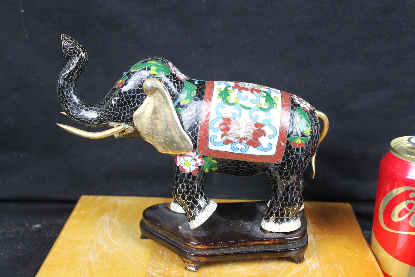 Chinese Cloisonne Elephant figure: 8''x5.5''x2.5''