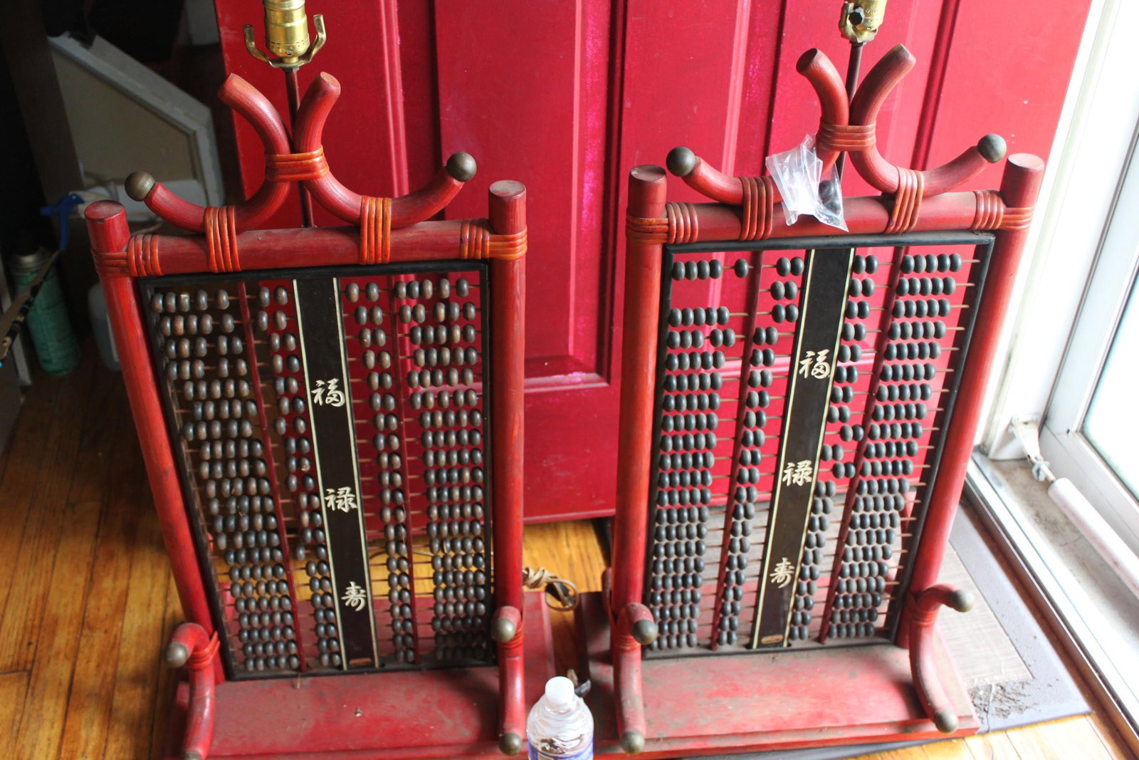 Antique Chinese Hand carved Abacus: 7''x32''x10''