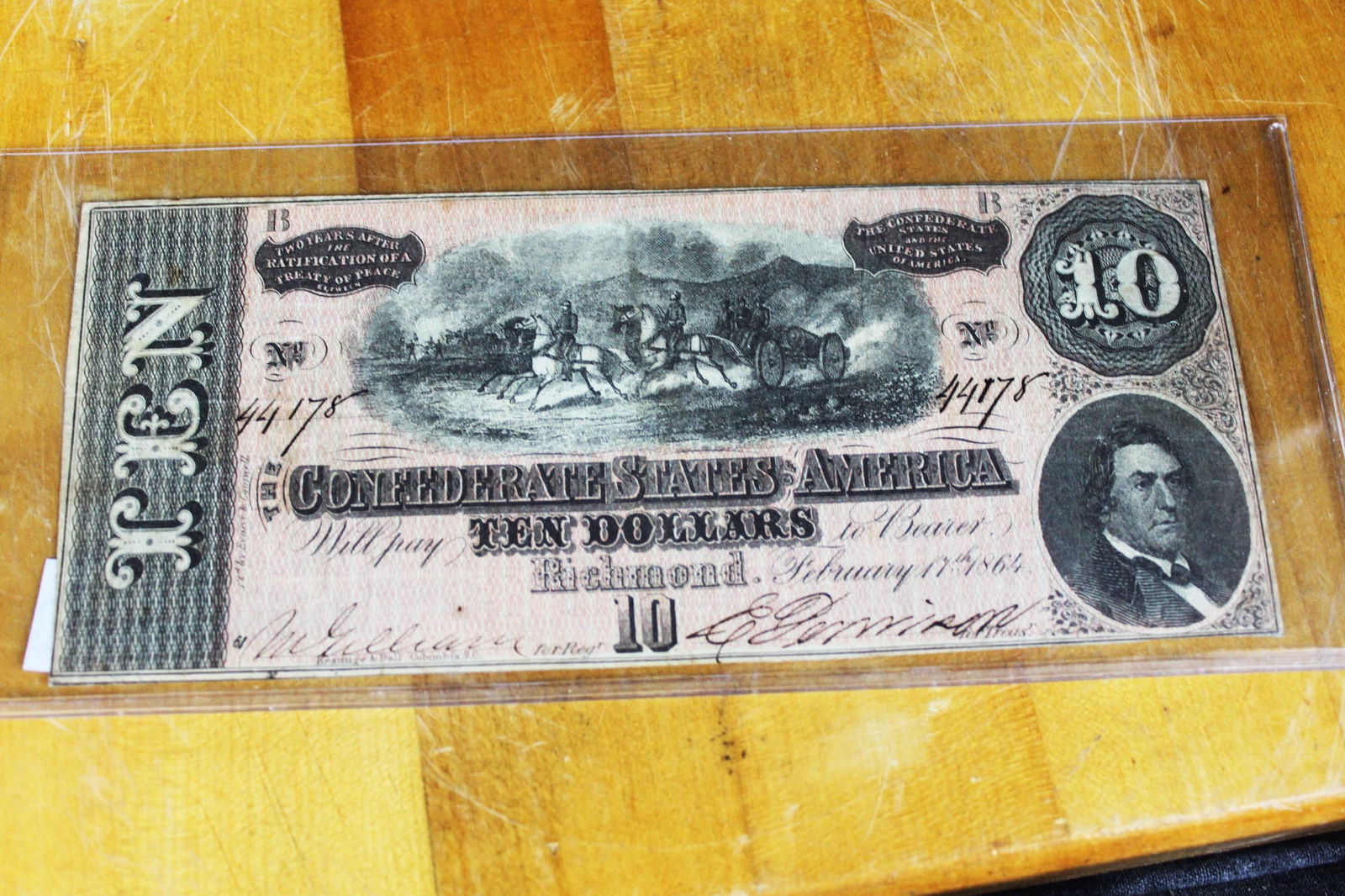 1864 $10 Confederate Paper Currency Note CU (1 of 2)
