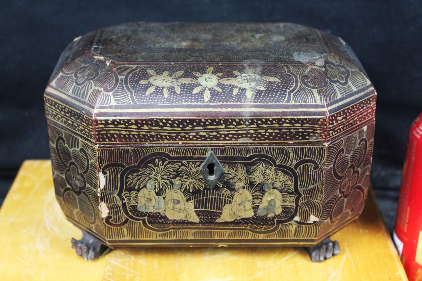 Antique Asian Lacquered Tea Caddy (1 of 8)