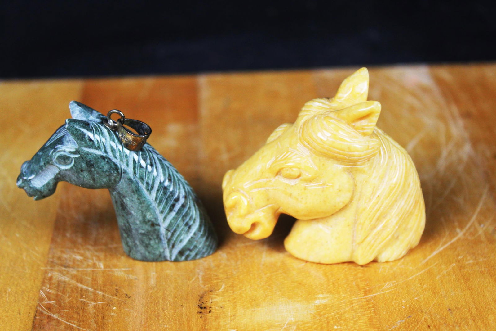 Antique Chinese hand carved stones (Horse head) (1 of 4)