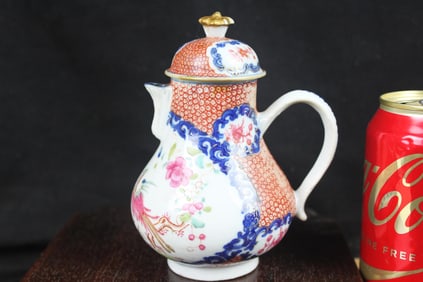 Antique Asian porcelain Milk Jug Decorated with Flowers