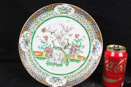 Porcelain plate, Famille Verte, Landscape – China, 19th century Splendid and unique Chinese